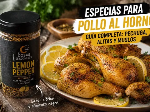 Piezas de pollo al horno doradas y sazonadas con lemon pepper